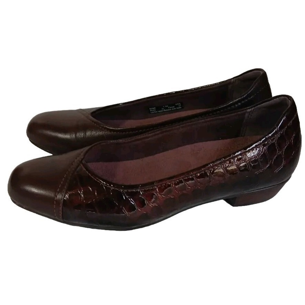 Clarks Women's Dress Shoes Flats Brown‎ Leather Caswell Eternity 83060